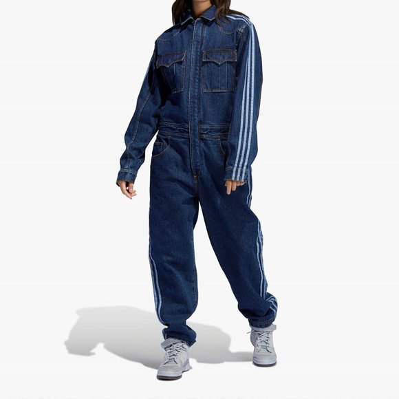 Adidas Originals Unisex Ivy Park Denim Snap Boiler Suit Size Small HF8290 - Picture 1 of 5